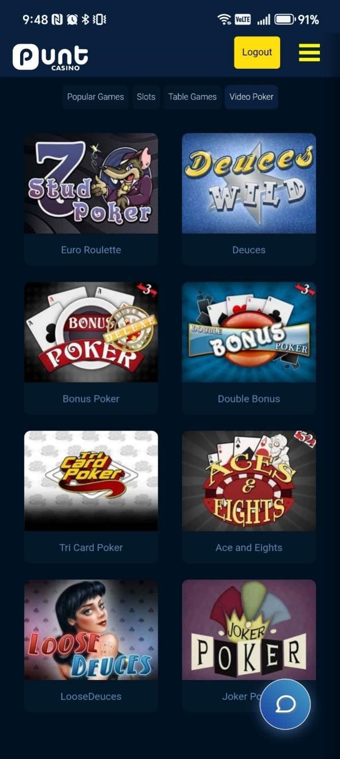 Punt Casino Poker 