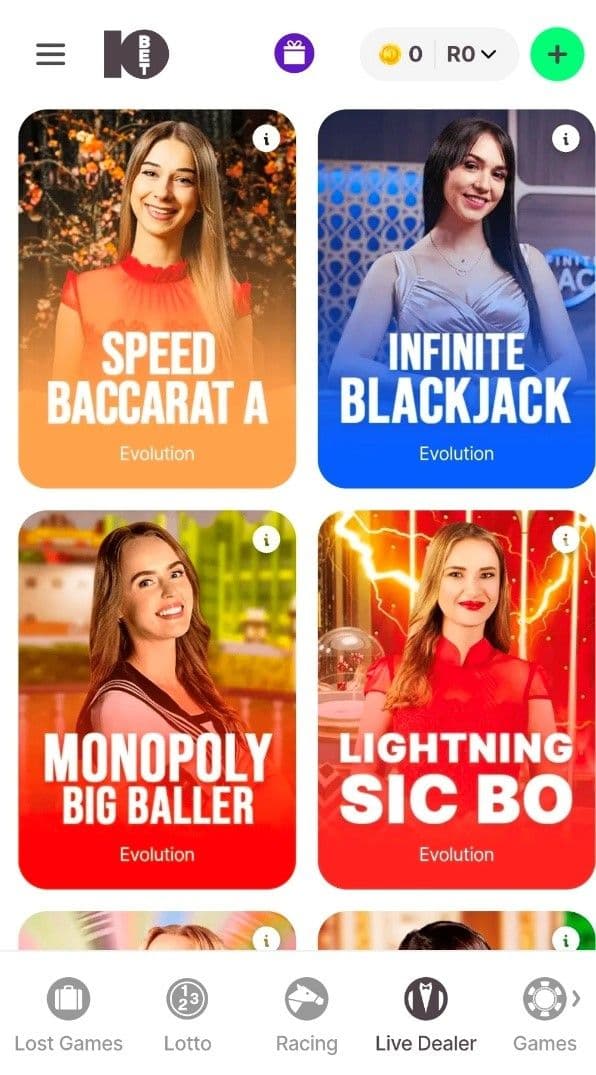 Real Casino Experience at 10Bet  