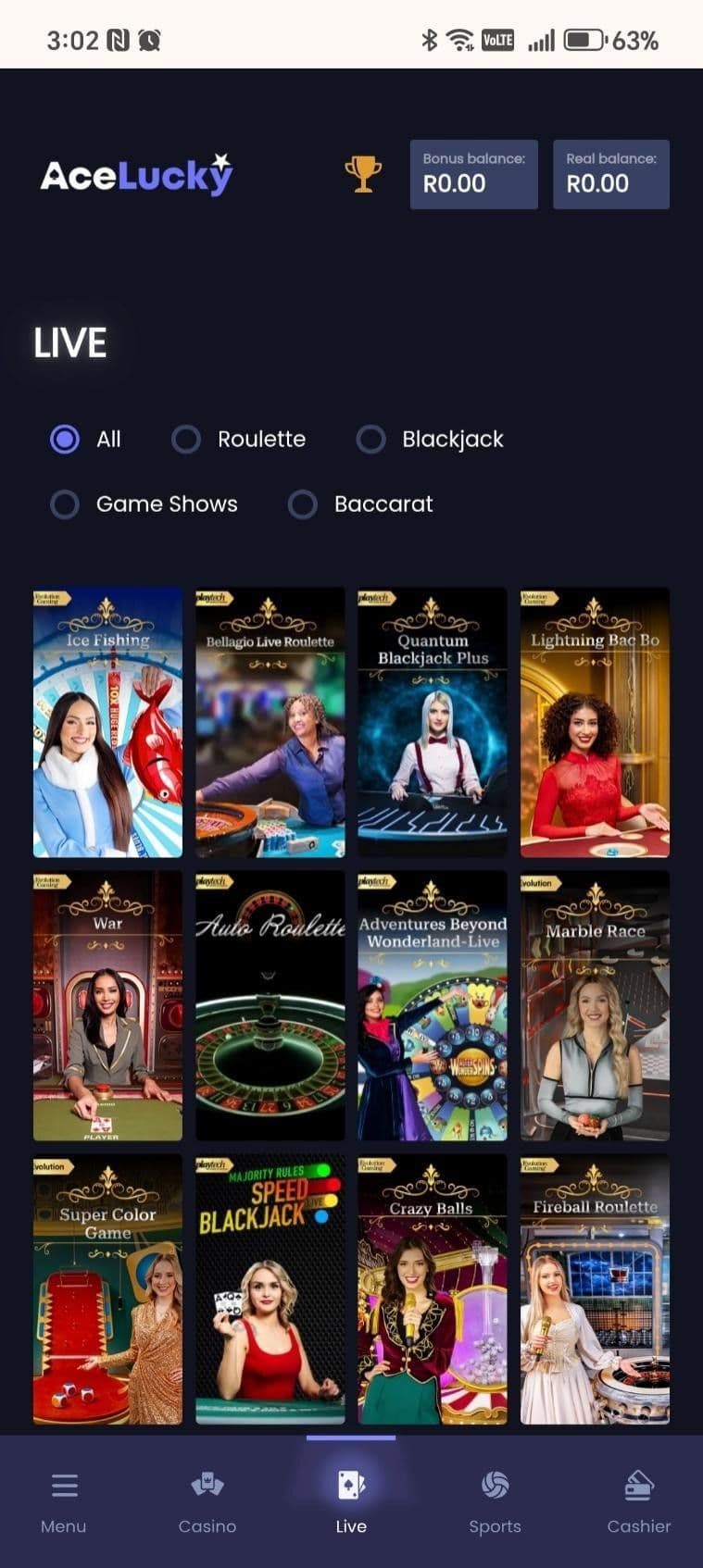 Real Casino Experience at Ace Lucky Casino