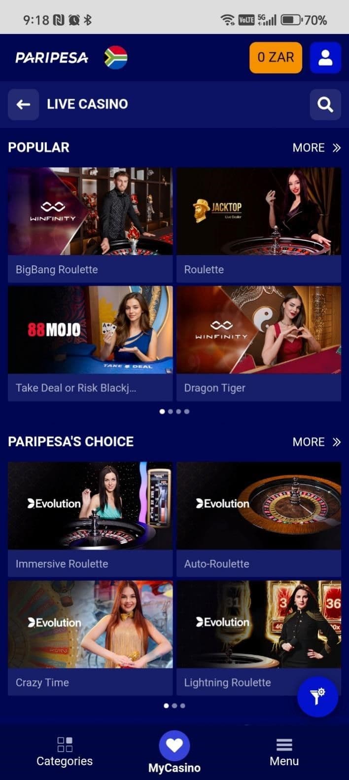 Real Casino Experience at Paripesa