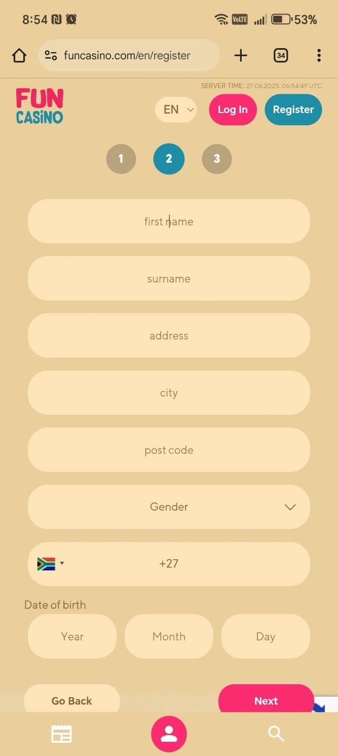 Register an account via the website. 