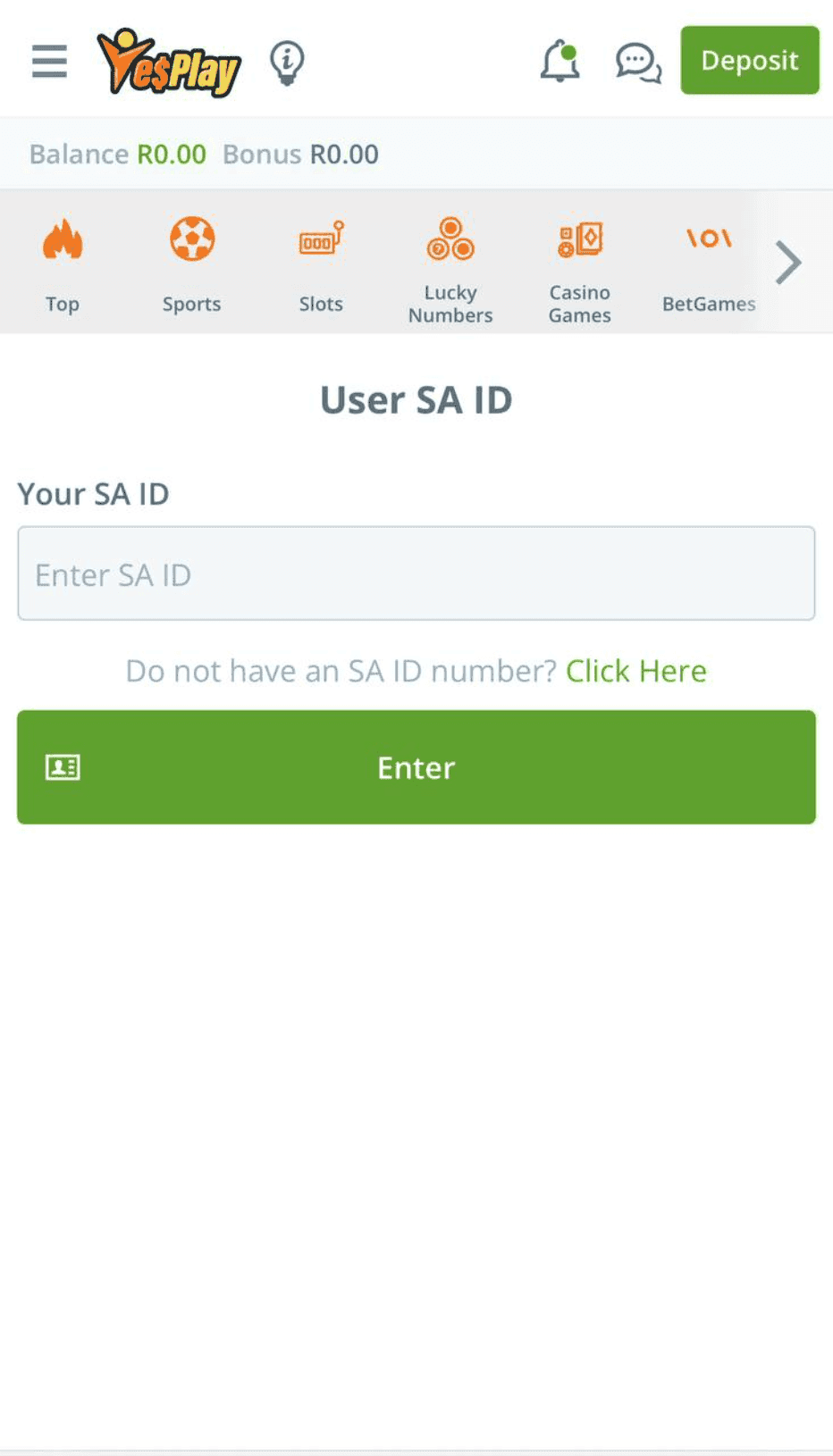 Register with your SA ID