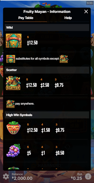 Regular Symbols fruity mayan