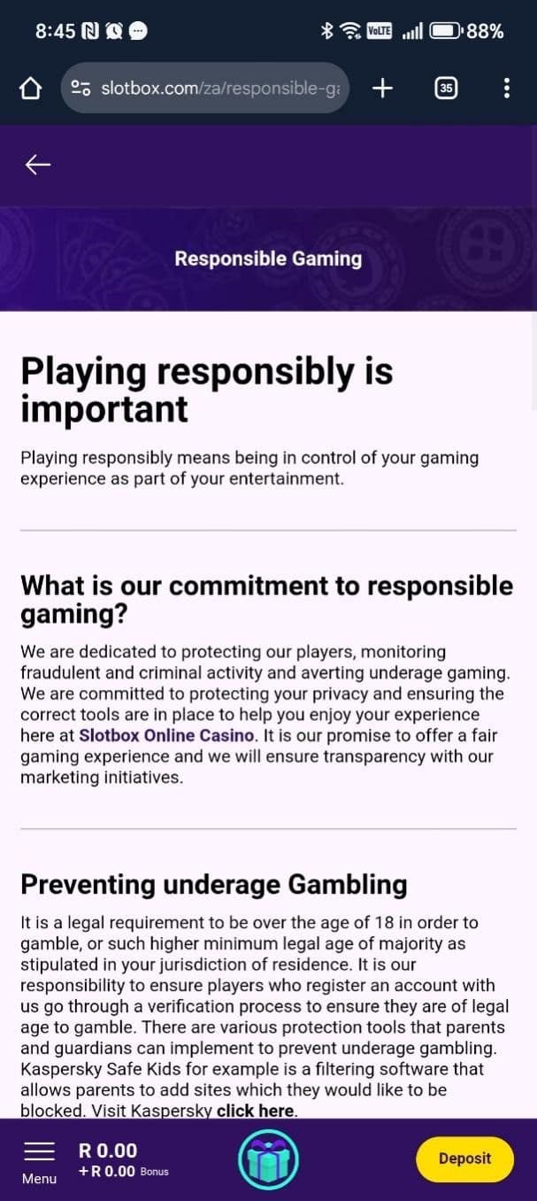 Responsible Betting Slotbox