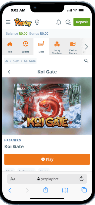 Select Koi Gate from the Habanero library
