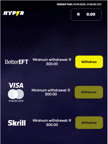 Select Your Withdrawal Method