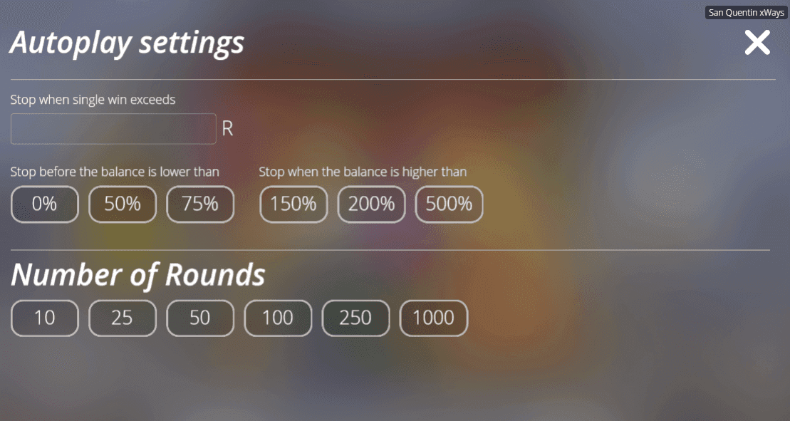 Set up autoplay and a loss limit to play hands-free 