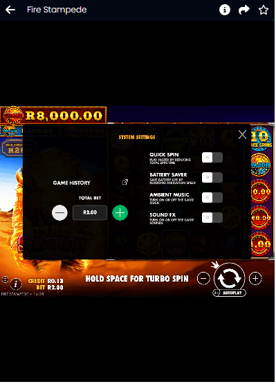 Set your preferred bet size according to your budget