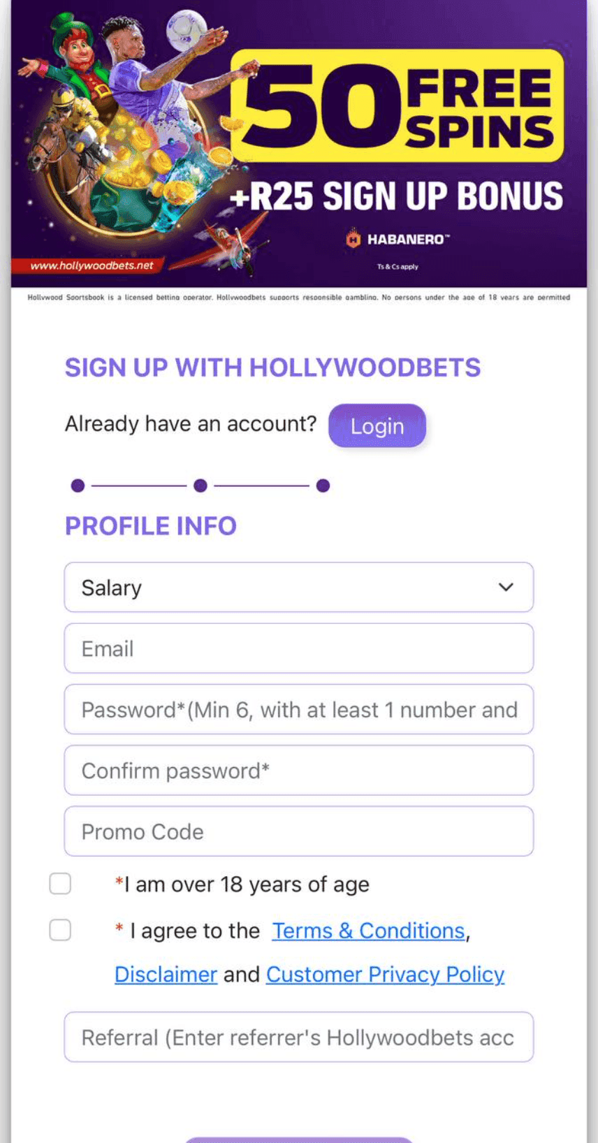 Share your email and create a password