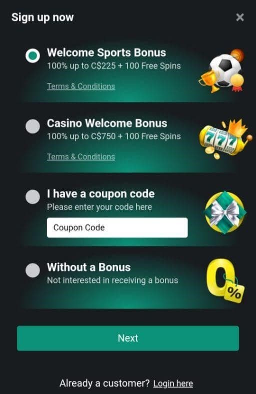 Some welcome bonus offers will be presented