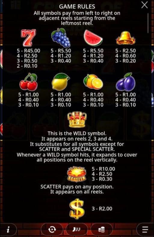 Special Symbols crown of fire