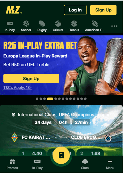 Start by downloading the Mzansibet app 