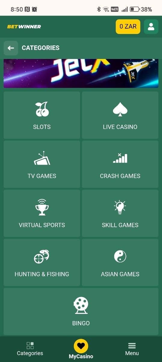 Start exploring the BetWinner gaming 