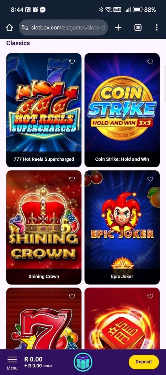 Start exploring your favorite slot games and play 