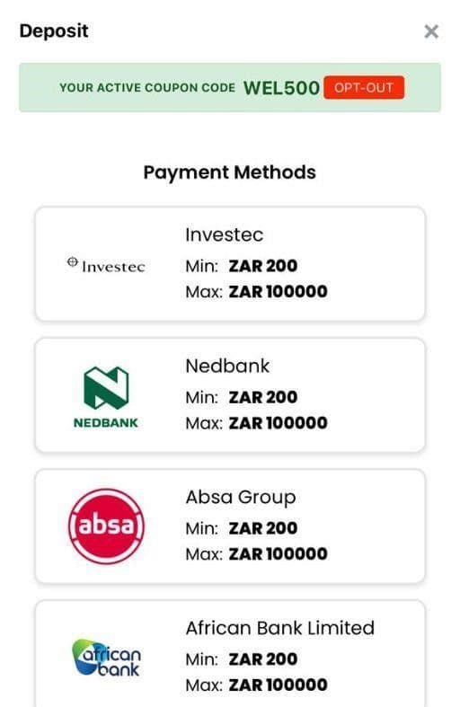 This is your opportunity to make your first deposit 