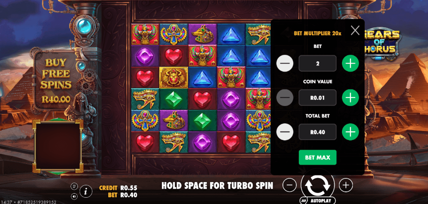 Use the + or - buttons to adjust your total bet.