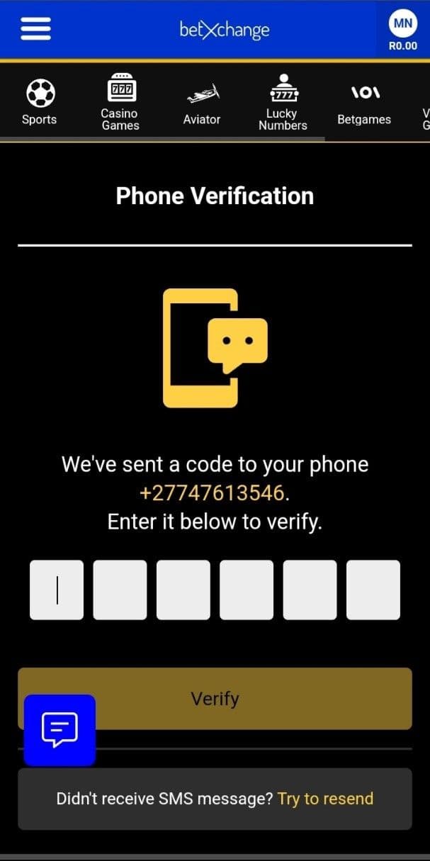Verify your new account by confirming the OTP