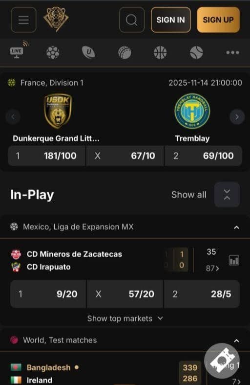 Visit the PantherBet site and click “Sign Up”.