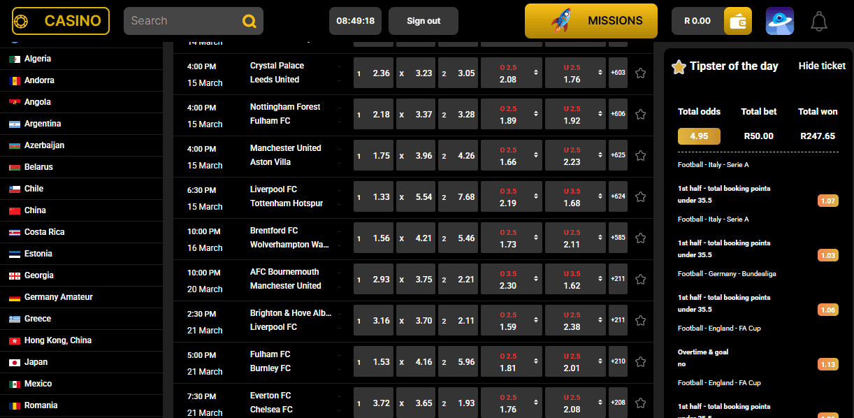 Wanejobets Sports Betting Odds 