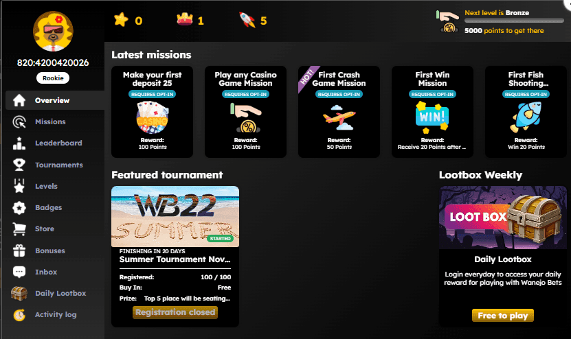 Wanejobets VIP Club & Loyalty Program 