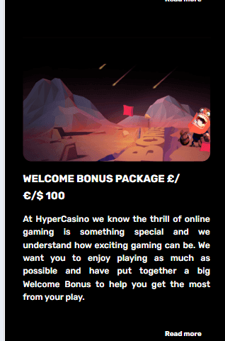 Welcome Bonus hypercasino