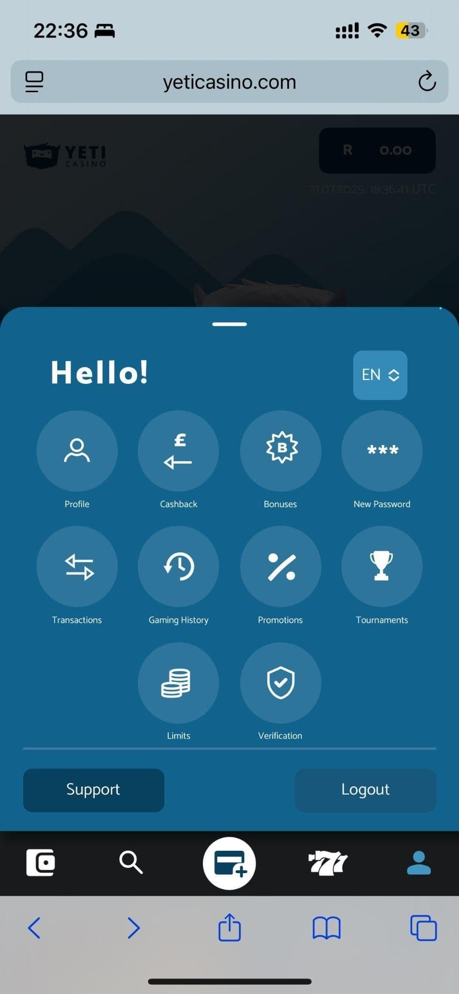 Yeti Casino Welcome Bonus