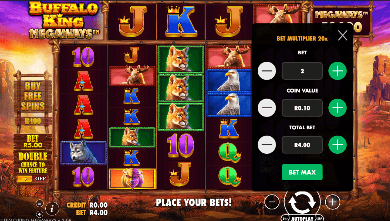 You can independently modify the bet level 