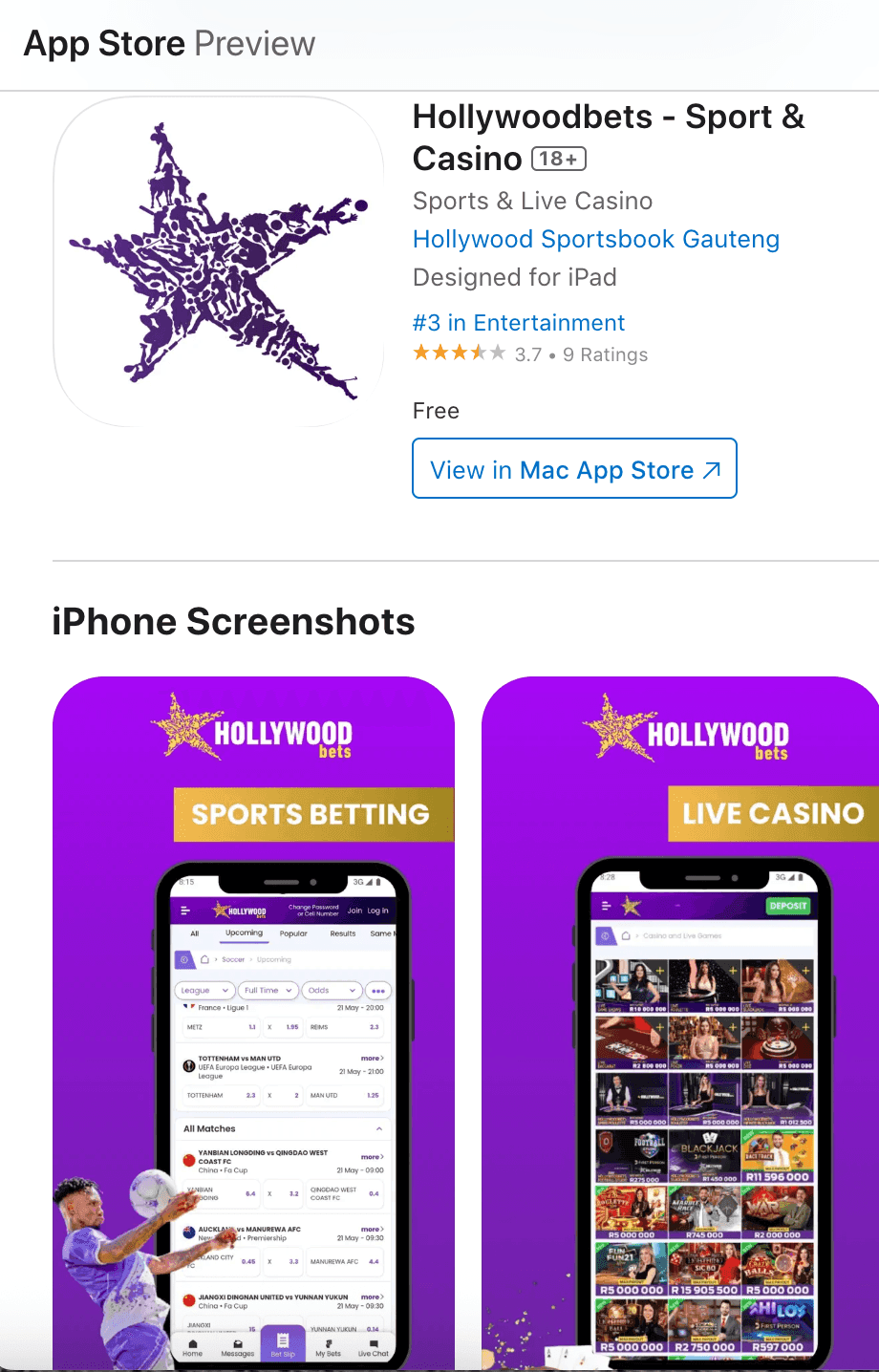 search for Hollywoodbets