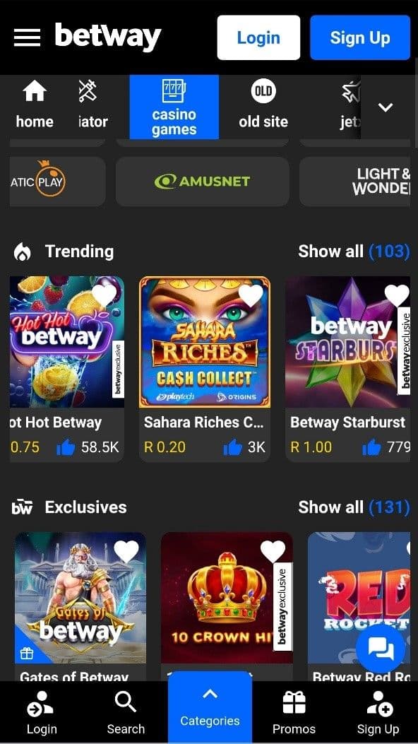 you will need to sign up at a South African casino