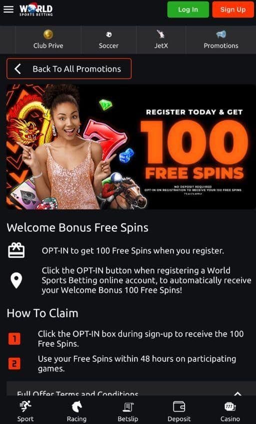 100 Free Spins (No-Deposit)