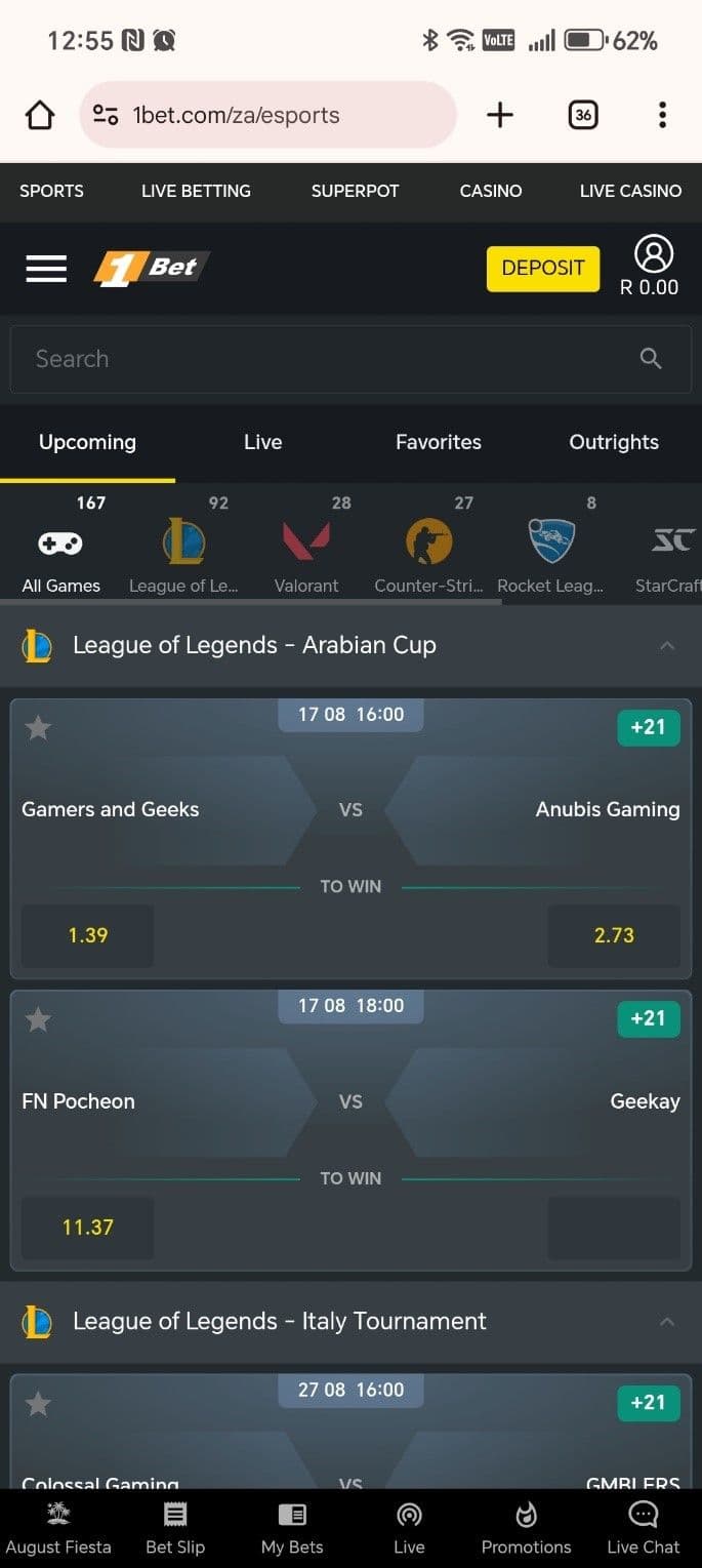 1Bet Esports Betting Review 1bet