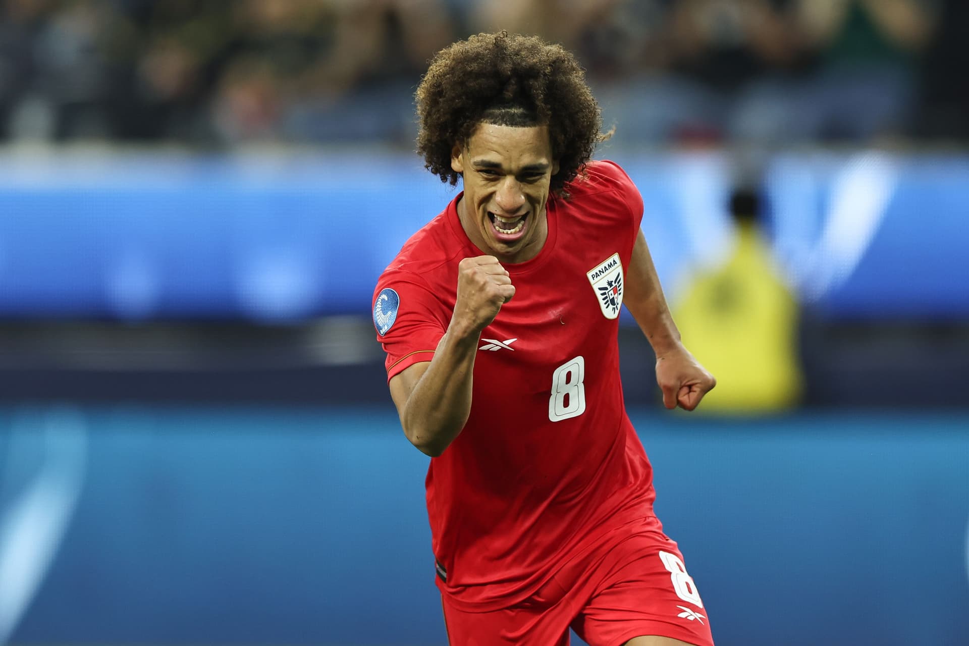 Adalberto Carrasquilla #8 of Panama celebrates after scoring his team's first goal