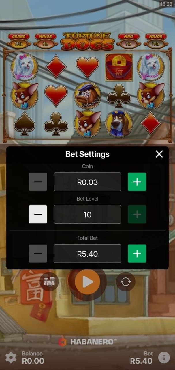 Adjust your bet settings.