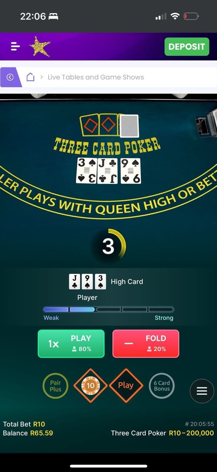 After receiving your three cards