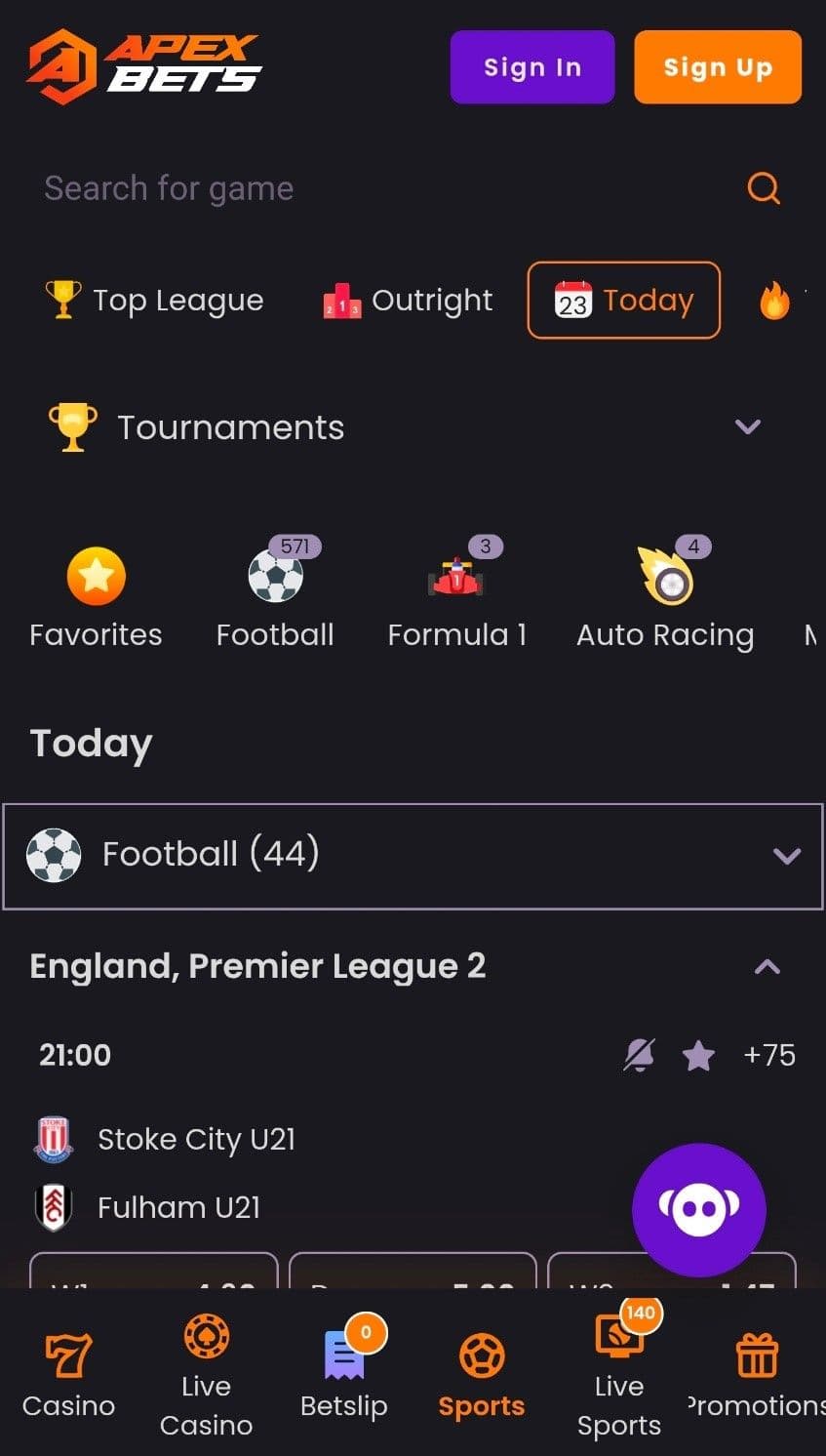 Apex Bets Mobile Experience