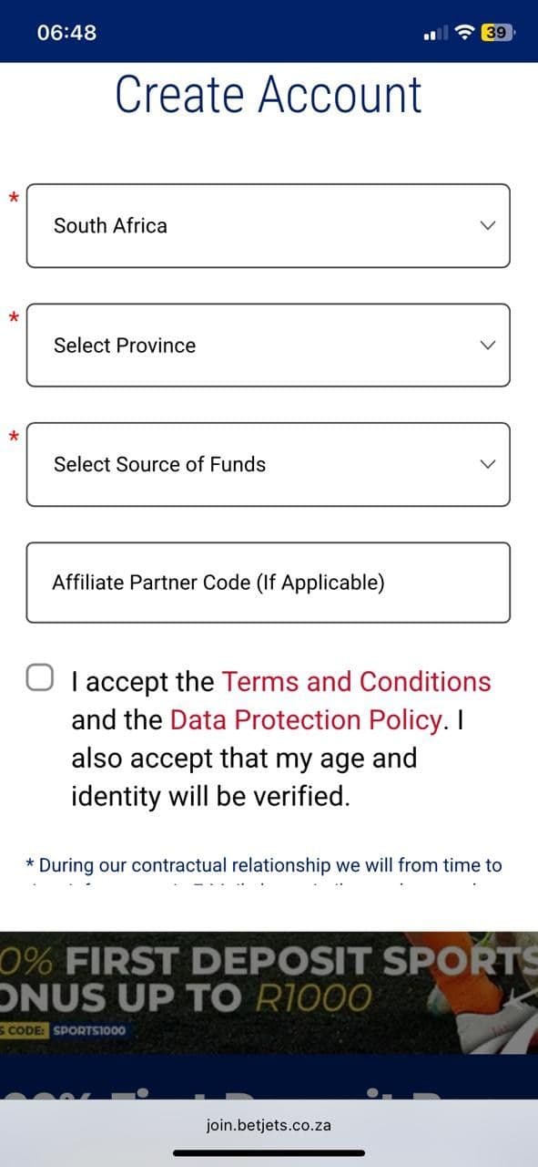 BetJets Registration Guide
