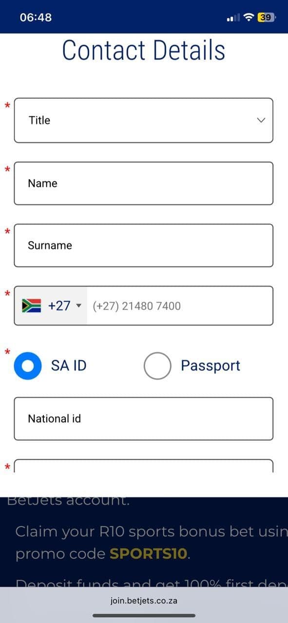 BetJets Registration Guide