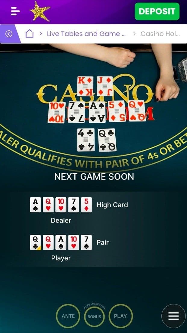 Betting Limits, Interface & Mobile Experience live casino holdem.jpg