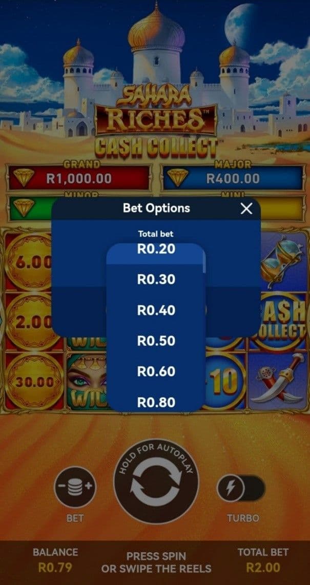 Betting Range Sahara riches