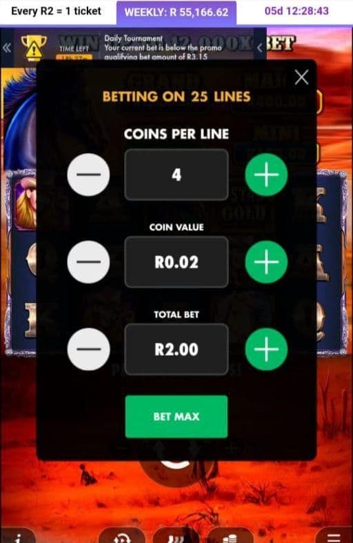 Betting Range mustang gold