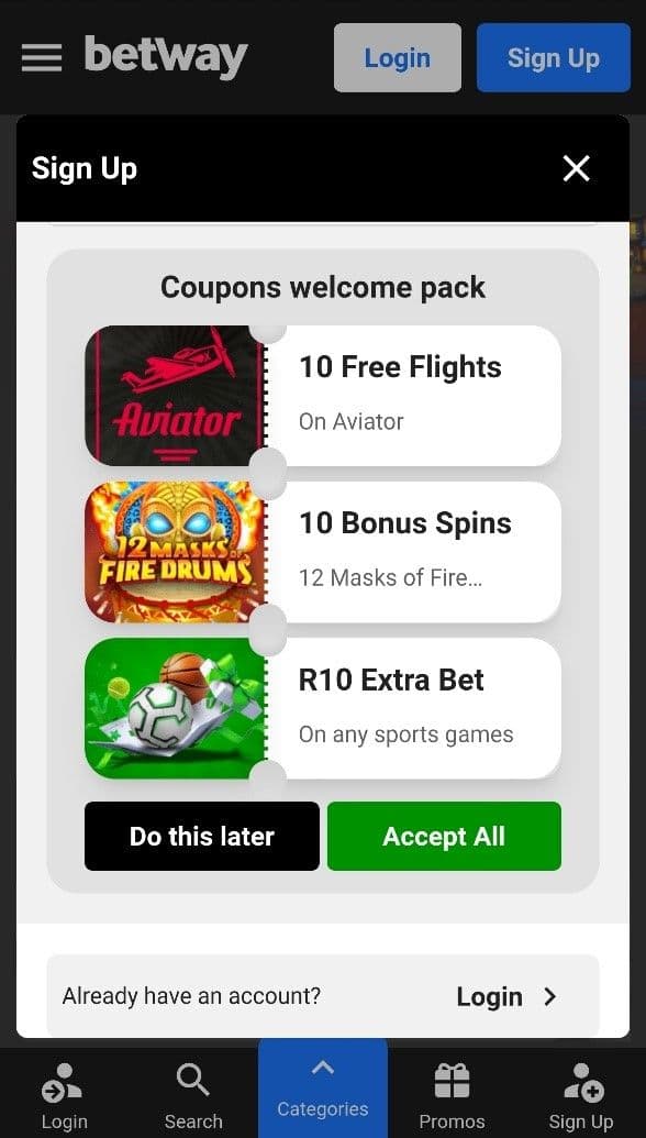 Betway Registration Bonus