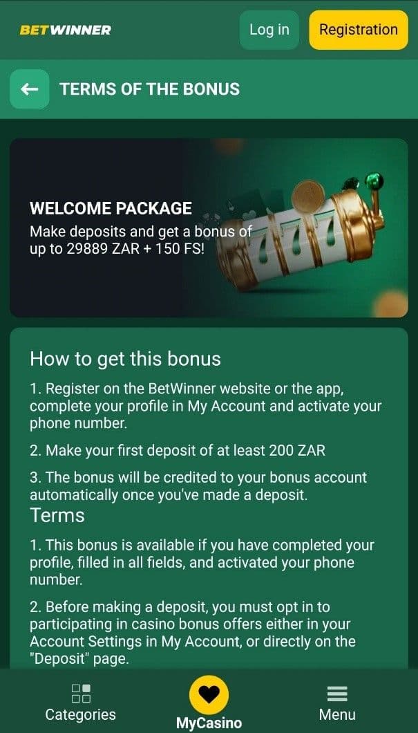 Casino Welcome Bonus