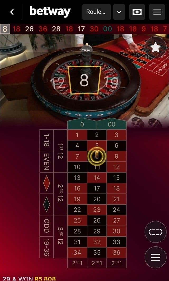 Click on American Roulette in the Live Casino lobby