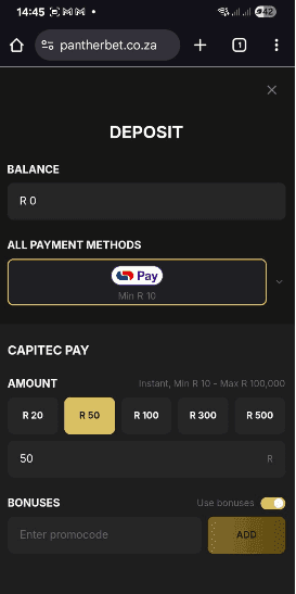 Complete the sign-up steps, then the Pantherbet app login process