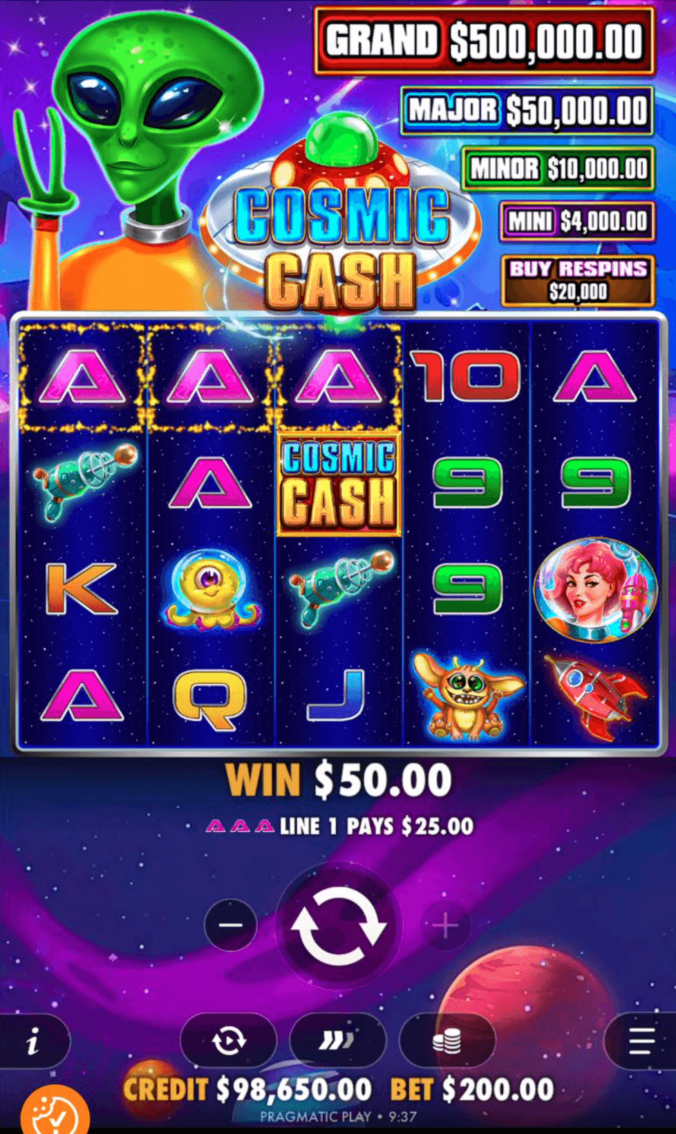 Cosmic Cash Demo Version and Free Play