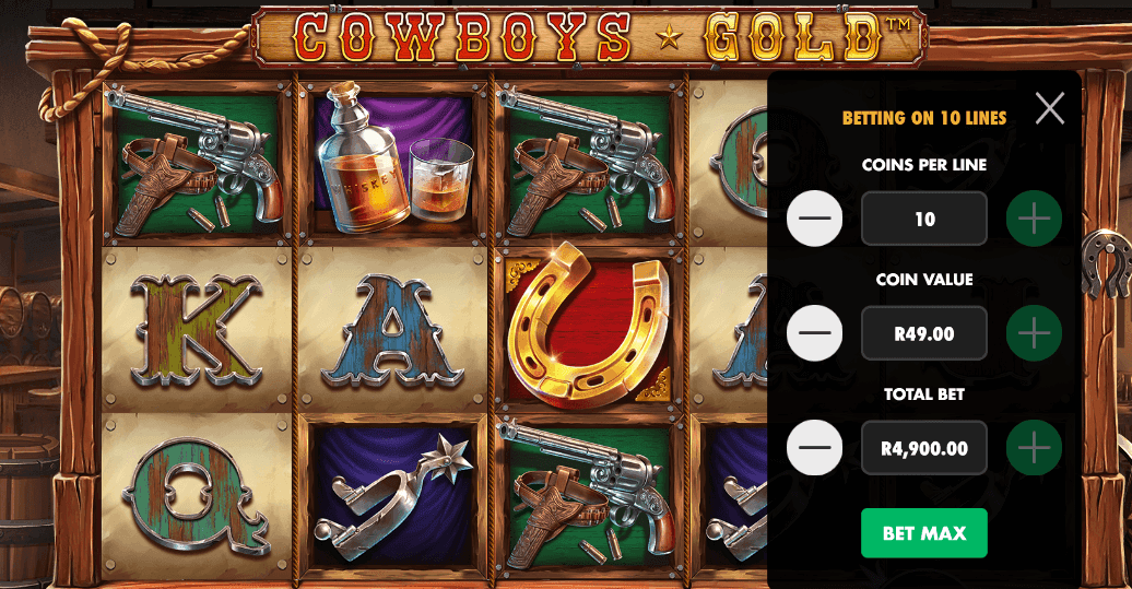 Cowboys Gold Bets Betting screen