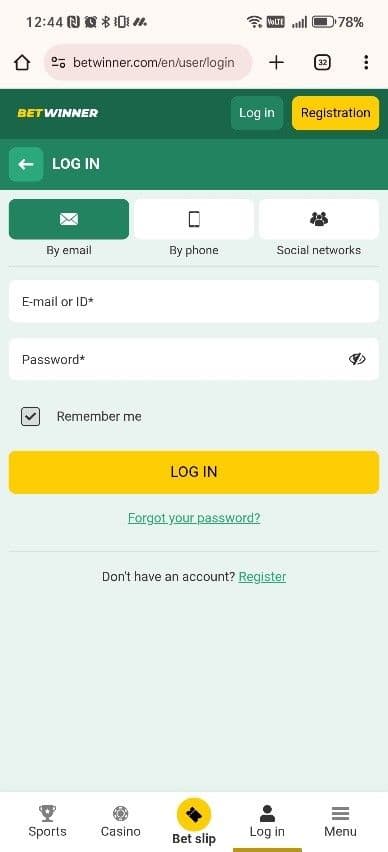 Create a new BetWinner account