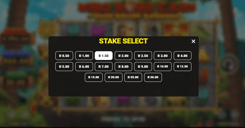 Decide how much you are betting and use the coin symbol to set your bet