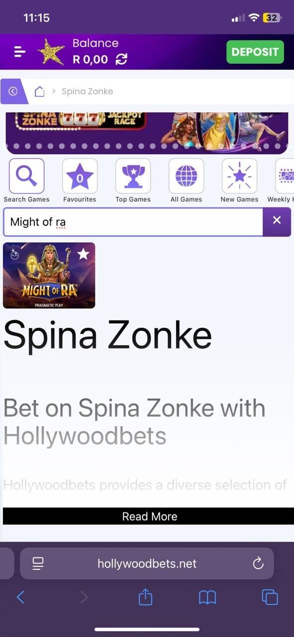 Deposit money and search for Might of Ra