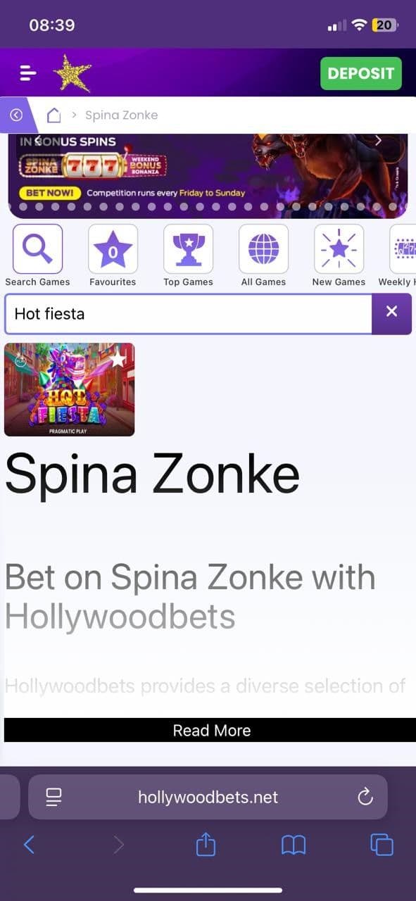 Deposit money and then search for the game